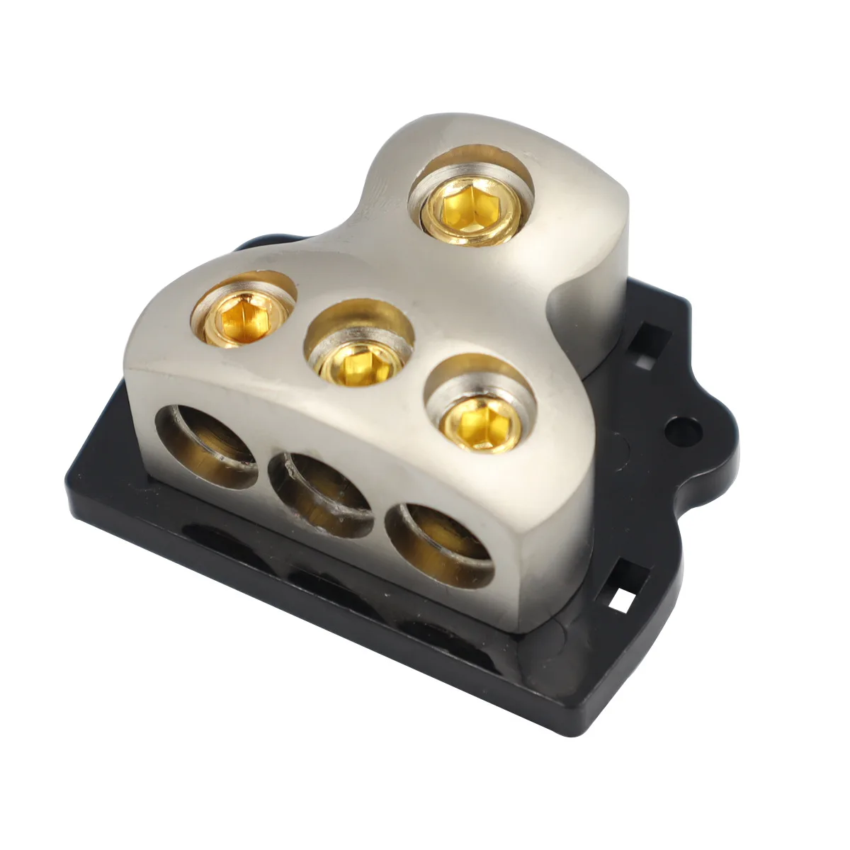 3 Way/2 Way Amp Distributor Connecting Block 1x 0 Gauge in 3x 4 Gauge Out for Car Audio Amplifier Splitter Replace