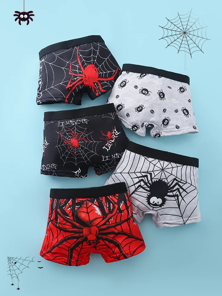5Pc Knitted Boys' Boxer Shorts with Fun Animal Prints, Soft and Comfortable Fabric That Is Skin-Friendly, Suitable for All Seasons, Can Be Worn on the Beach in Summer, Can Be Used as Swim Trunks, and Won'T Get in the Way during Sports