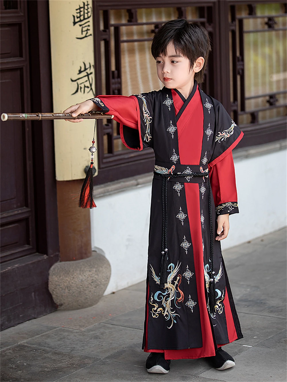 Boys Hanfu Traditional Chinese Dress Oriental Hanbok Kids Ancient Costume Improved Tang Suit Knight Party Stage Cosplay Outfits