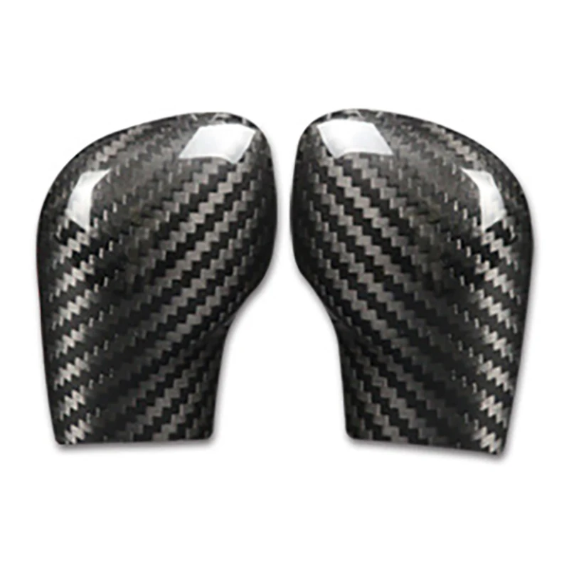 Carbon Fiber Interior Gear Shift Knob Cover Trim Handle Sleeve Buttons Cover Sticker for Tiguan Touareg Beetle Black