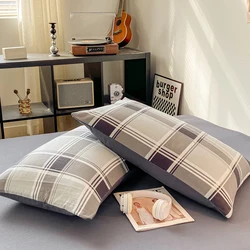 2pcs Soft Pillowcases Rectangle Pillow Cover Plaid Style Pillowslip 48x74cm Cushion Covers funda almohada Home Bed Pillow Case