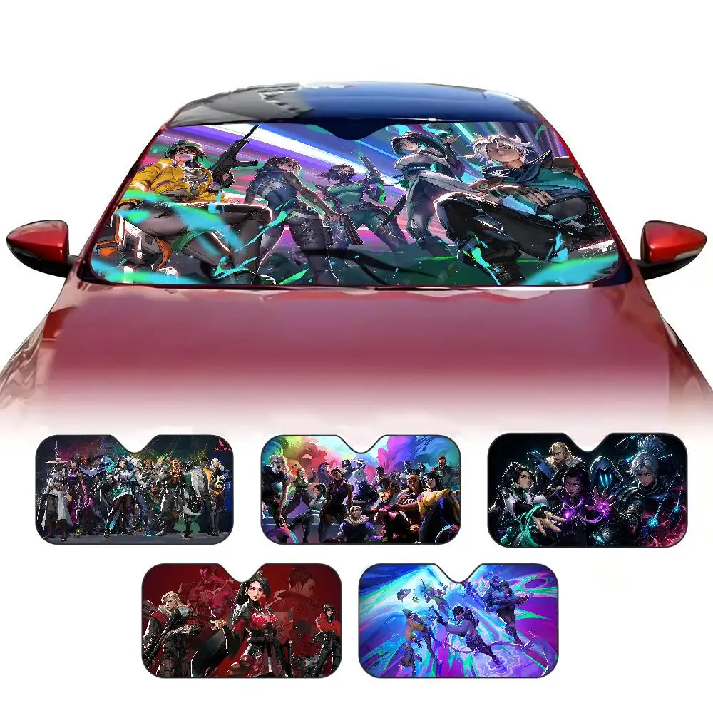 Popular shooting game V-valorant Car Windshield Funny Sun Shade Foldable UV Ray Sun Visor Protector Sunshade for Front Window