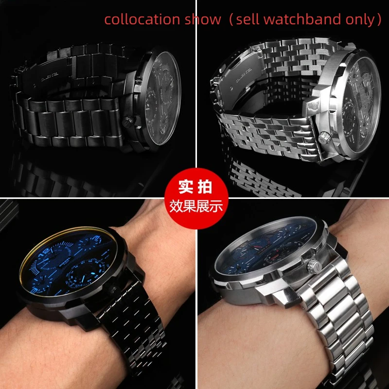 24 26 28 30mm For Seven Friday Diesel DZ4323 4283 Stainless steel big dial strap Large size Men Wrist watch Band Solid Bracelet