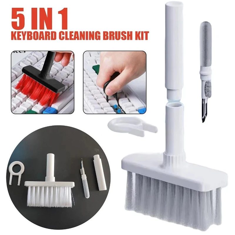 5 In 1 Multifunctional Earphone Computer Cleaning Brush Set Keyboard Keycap Puller Cleaner Wireless Earbuds Gap Dust Remover Kit