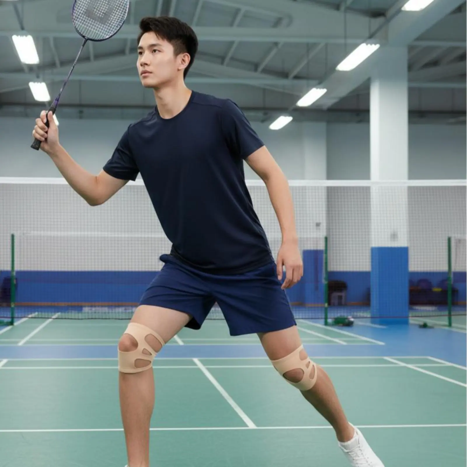

Silicone Knee Brace Year-Round Wear Thin Sports Knee Sleeve Patella Support Band Shock Absorption Safeguarding Equipment