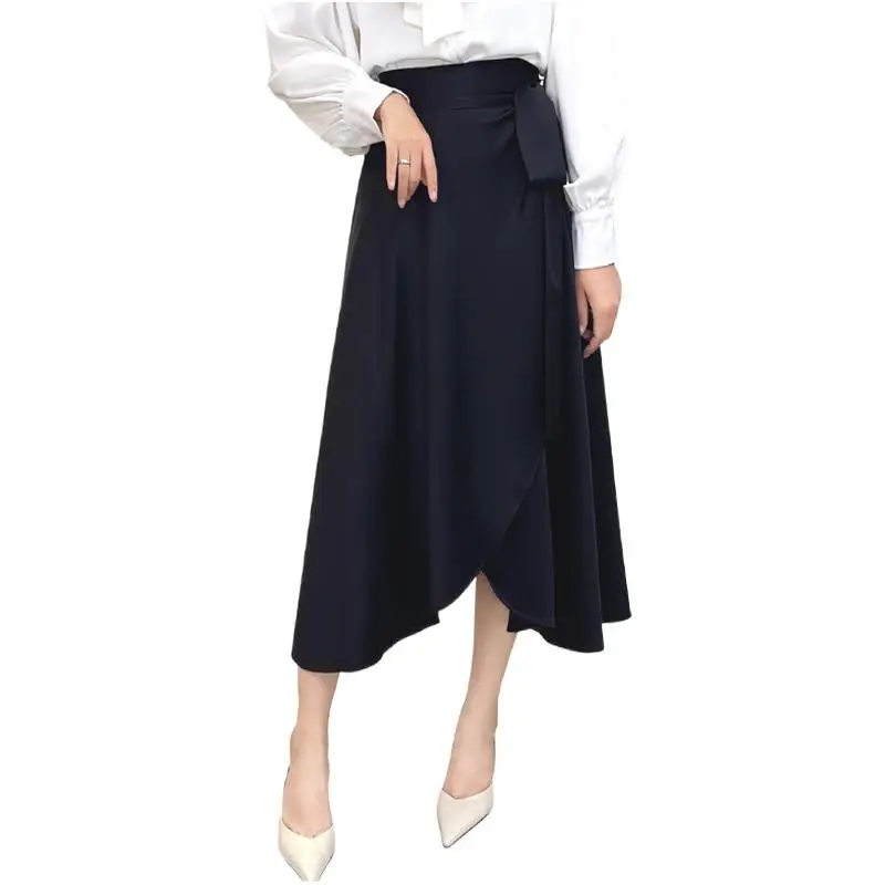 Summer New Female One Piece Half Length Skirts High Quality Satin Finish High Waist A-Line Elegant Temperament Cozy Vestidos