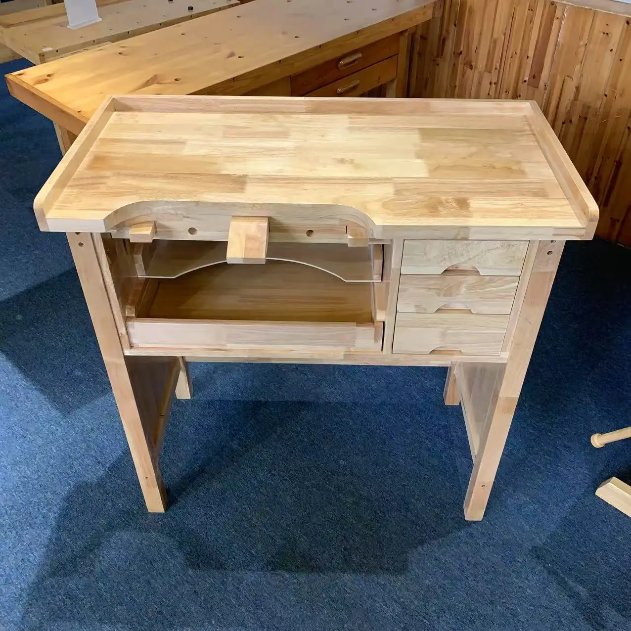 New Jewelry Pine Wood Workbench for DIY Enthusiasts Home School Woodworking with Wood Router Table