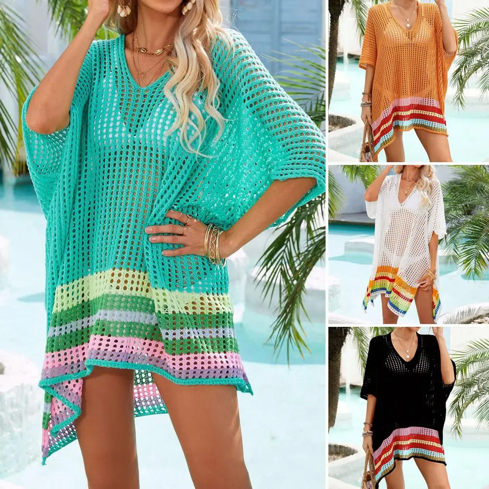 Strand-Vertuschung für Damen, Tunika, Sommer-Sonnenkleid, Damen-Outfits, Kleider, weißer Plüsch, Badeausgänge, Strandmode, 2025, Vertuschungen