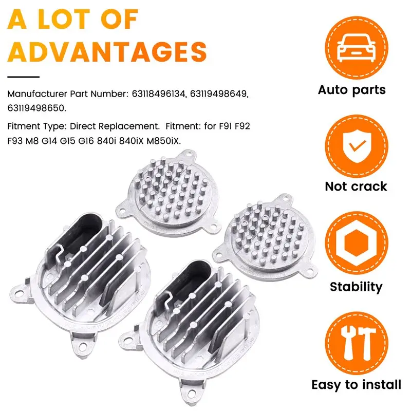 4PCS/Set Angel Eye DRL LED Modules 63118496134,63119498649,63119498650 For BMW G14 G15 G16 840I M850I 8 SERIES 2019-2024-T48C