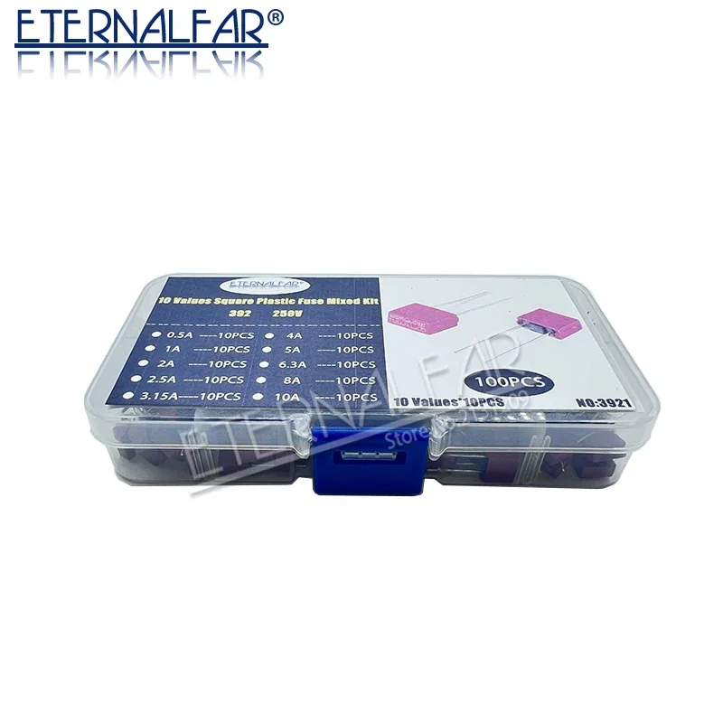392 Plastic T2A Square Fuse T500MA T1A T2.5A T3.15A T4A T5A T6.3A T8A T10A 250V LCD TV Power Board Commonly Water Purifier DIY