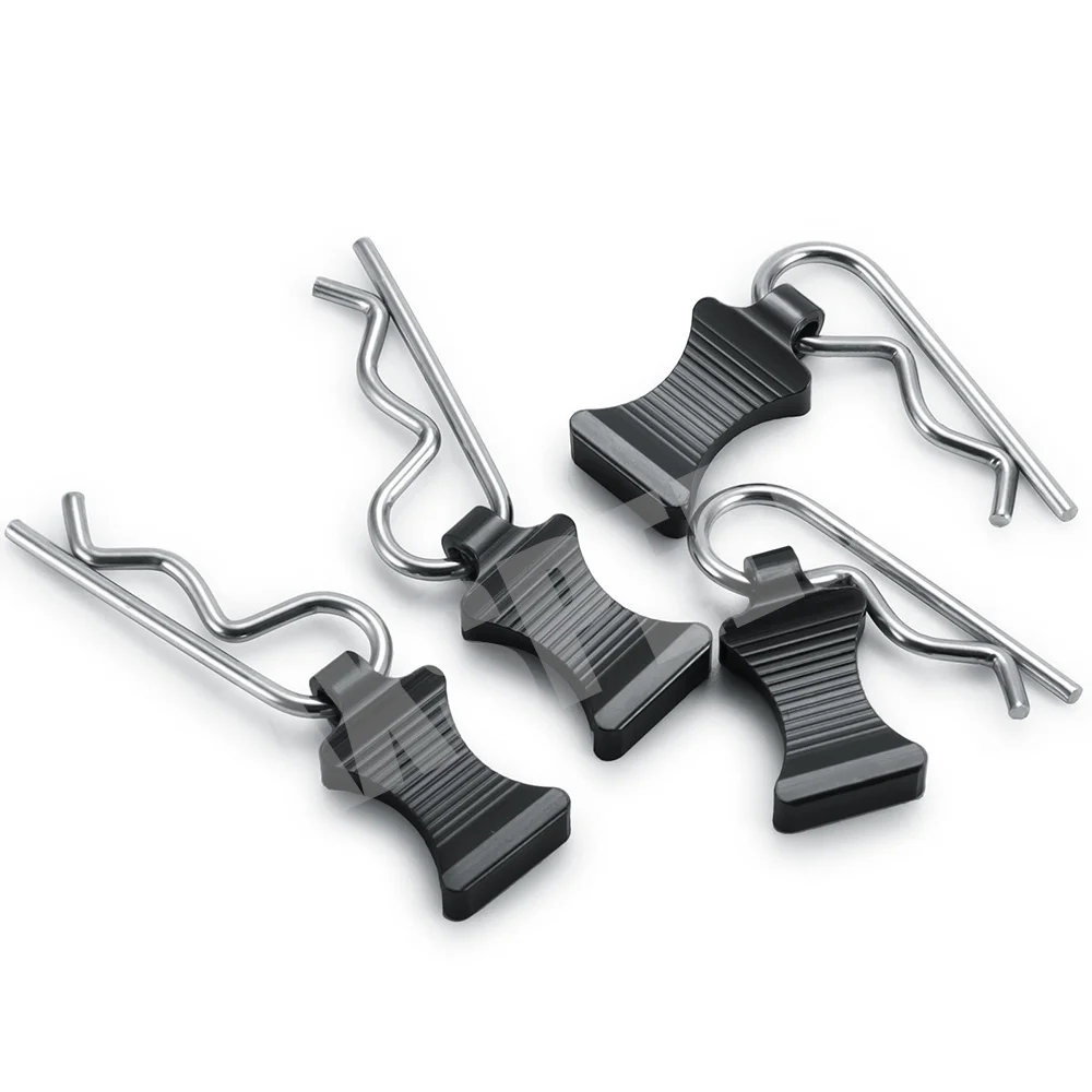 AXSPEED 4Pcs Easy Disassemble Metal Body Shell Clip R Pin with Fixing Bracket for Axial SCX6 Jeep JLU Wrangler 1/6 RC Car Truck