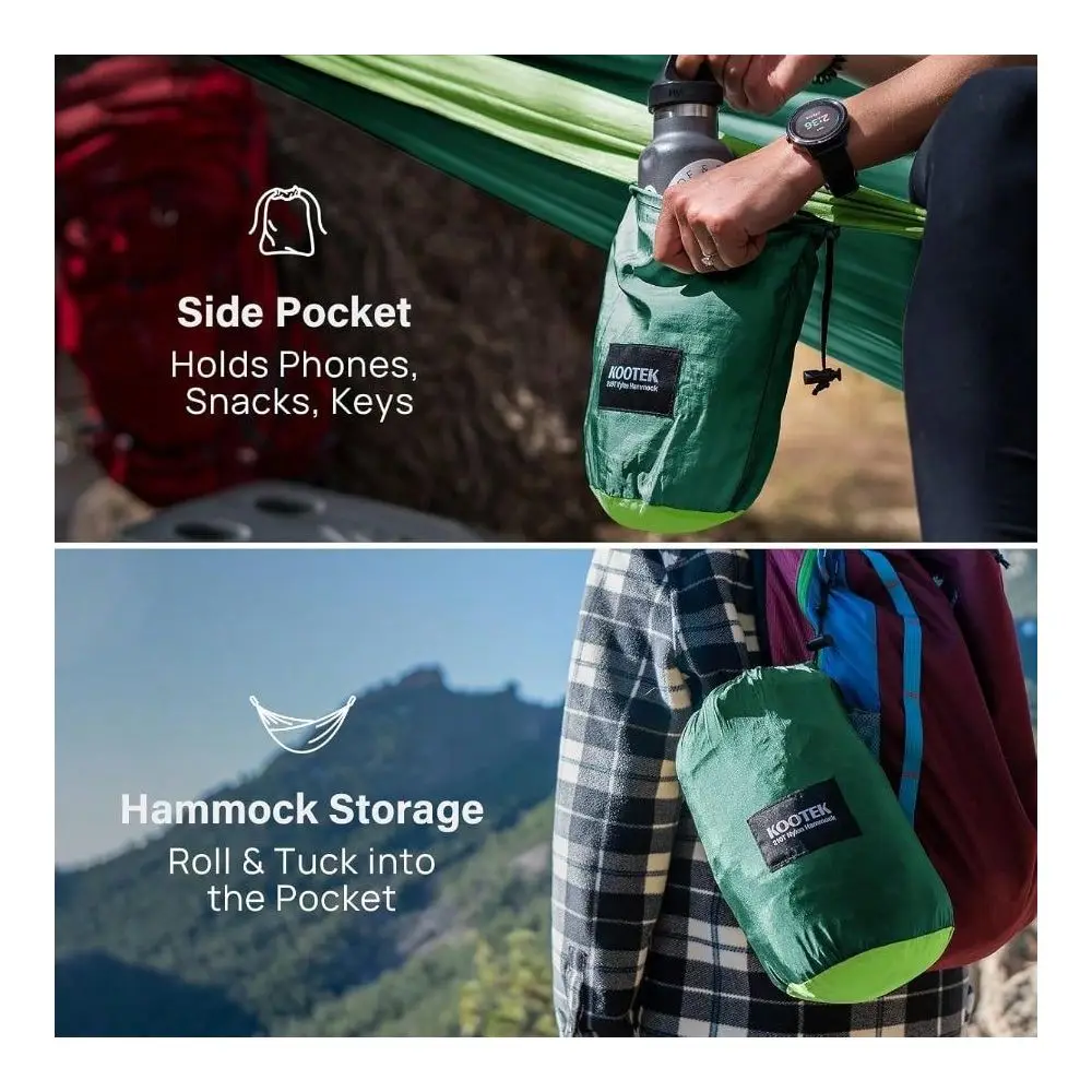 

Camping Hammock, Portable Hammocks With Tree Straps Attached Carry Bag, Camping Essentials Gear, Outside Indoor Hiking Beach Ba