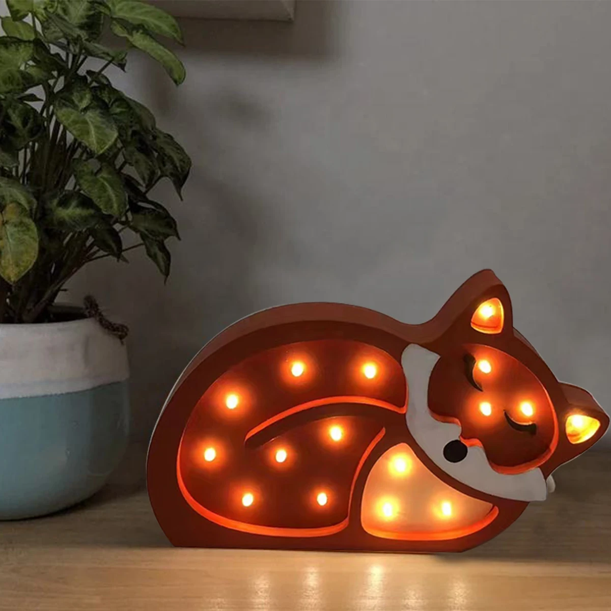 LED Owl Koala Tree Fox Decorative Lamp Table Lamp Wooden Night Light LED Lighting Home Decoration Ornament