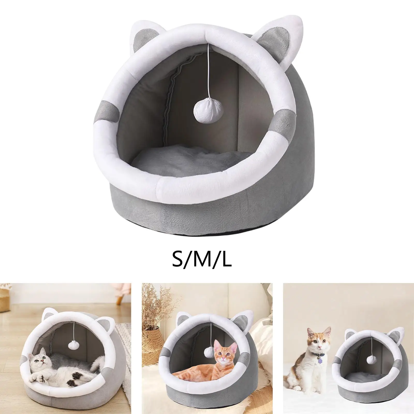 cat Beds for Indoor Cats Cat House Kennel Pad Anti Slip Bottom