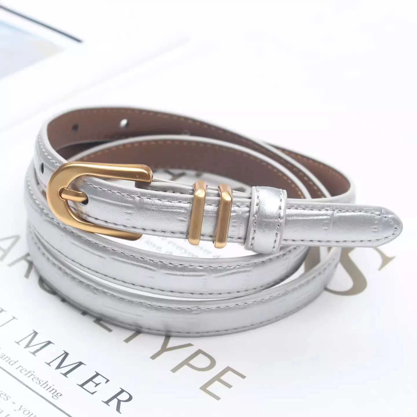 Women's Fashion Genuine Leather Corset Female Cummerbund Coat Waistband Dress Decration Narrow Belt J1632