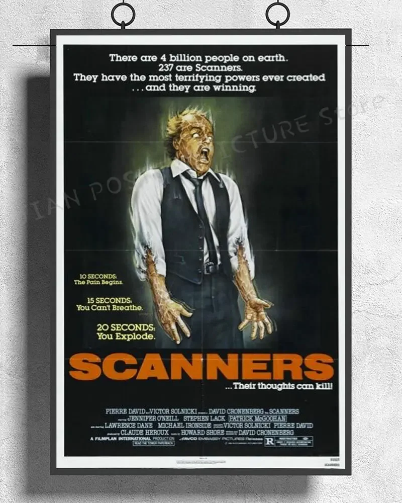 NJ476 SCANNERS Movie Horror Classic Sci Fi Wall Sticker Silk Poster Art Home Decoration