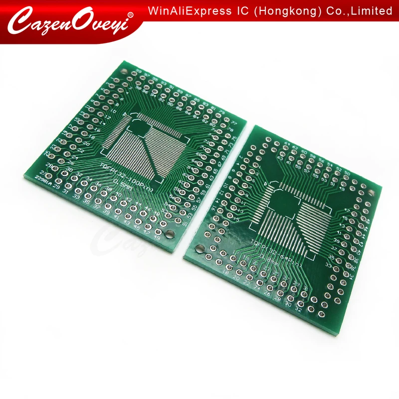 5pcs/lot FQFP TQFP 32 44 64 80 100 LQFP to DIP Transfer Board DIP Pin Board Pitch Adapter In Stock