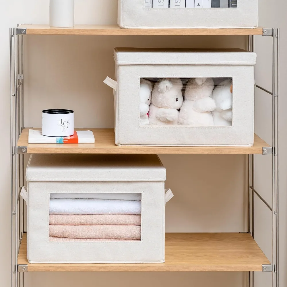 Collapsible Fabric Storage Cubes with Soft Handles, Foldable Baskets for Organized Closet Storage