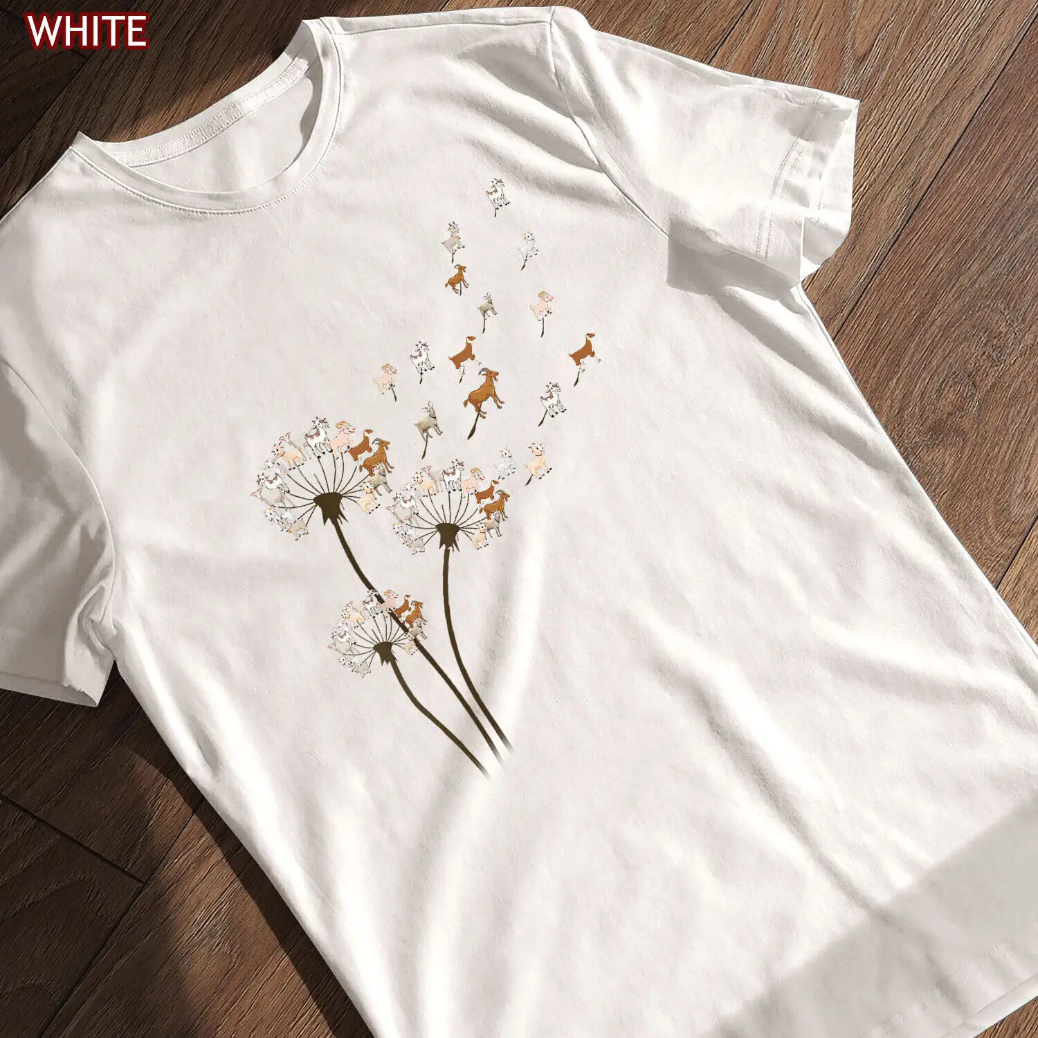 Goat Dandelion Flower Funny Animals Lovers Tee Gift For Men Women T-Shirt