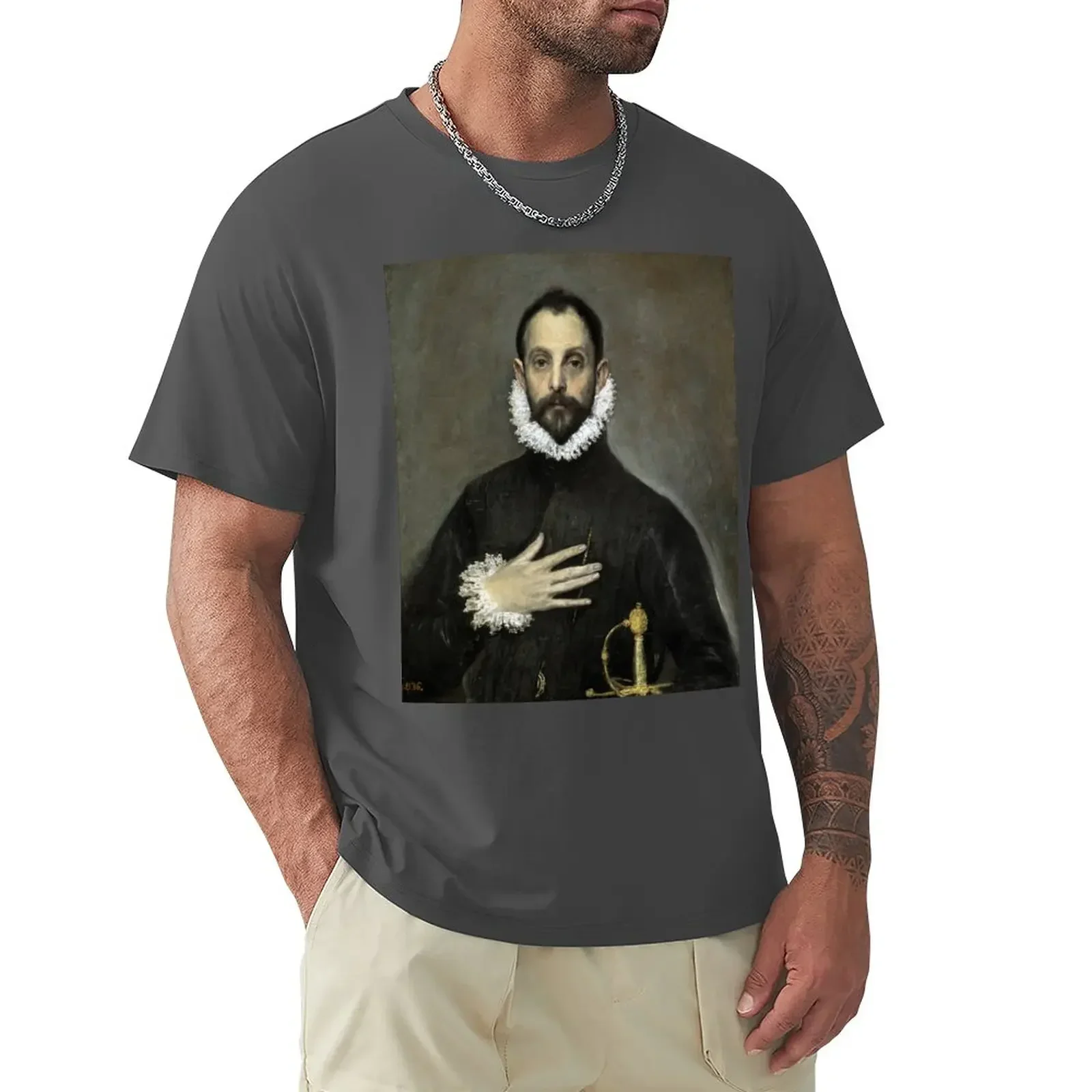 The Nobleman with his Hand on his Chest by El Greco T-Shirt Blouse sublime big and tall t shirts for men