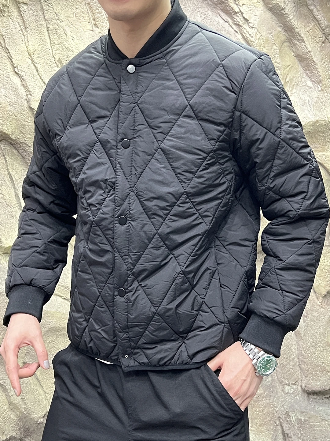 Cleanfit Cotton Jacket for Men Baseball Collar  Color Simple Style Retro Japanese Style Winter Warm Button up Coat