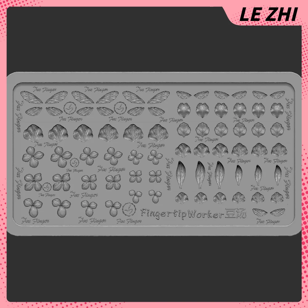 

1 шт., серия «Растения, насекомые», 3D акриловая силиконовая форма для ногтей, украшение, бабочка, четырехлистный клевер, листья фаленопсиса, форма для дизайна ногтей