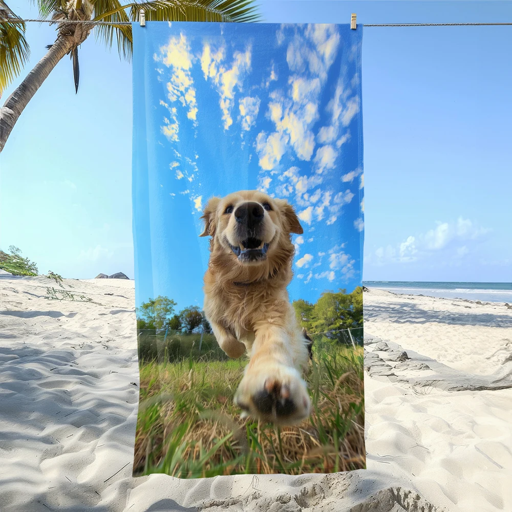 Cute Dog-Print Beach Towels: Dry Off in Style with Our Adorable Designs! Suitable for towels, bath towels, beach towels