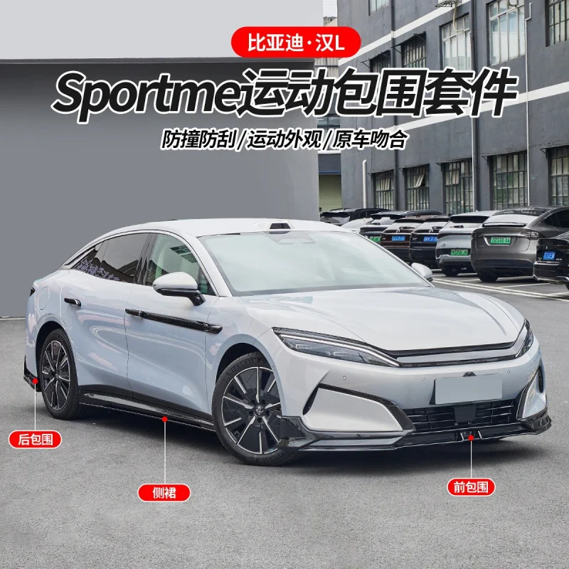 Suitable for BYD Han L Dragon Face Black Warrior Full/Partial Body Kit Front Splitter Rear Spoiler Lip