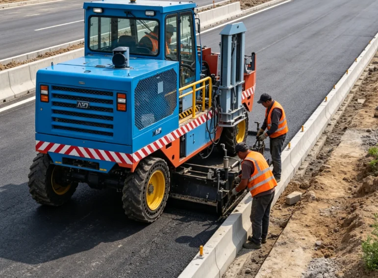 Curb stone slip forming machine Hydraulic power road edge concrete shaping machine for municipal road building