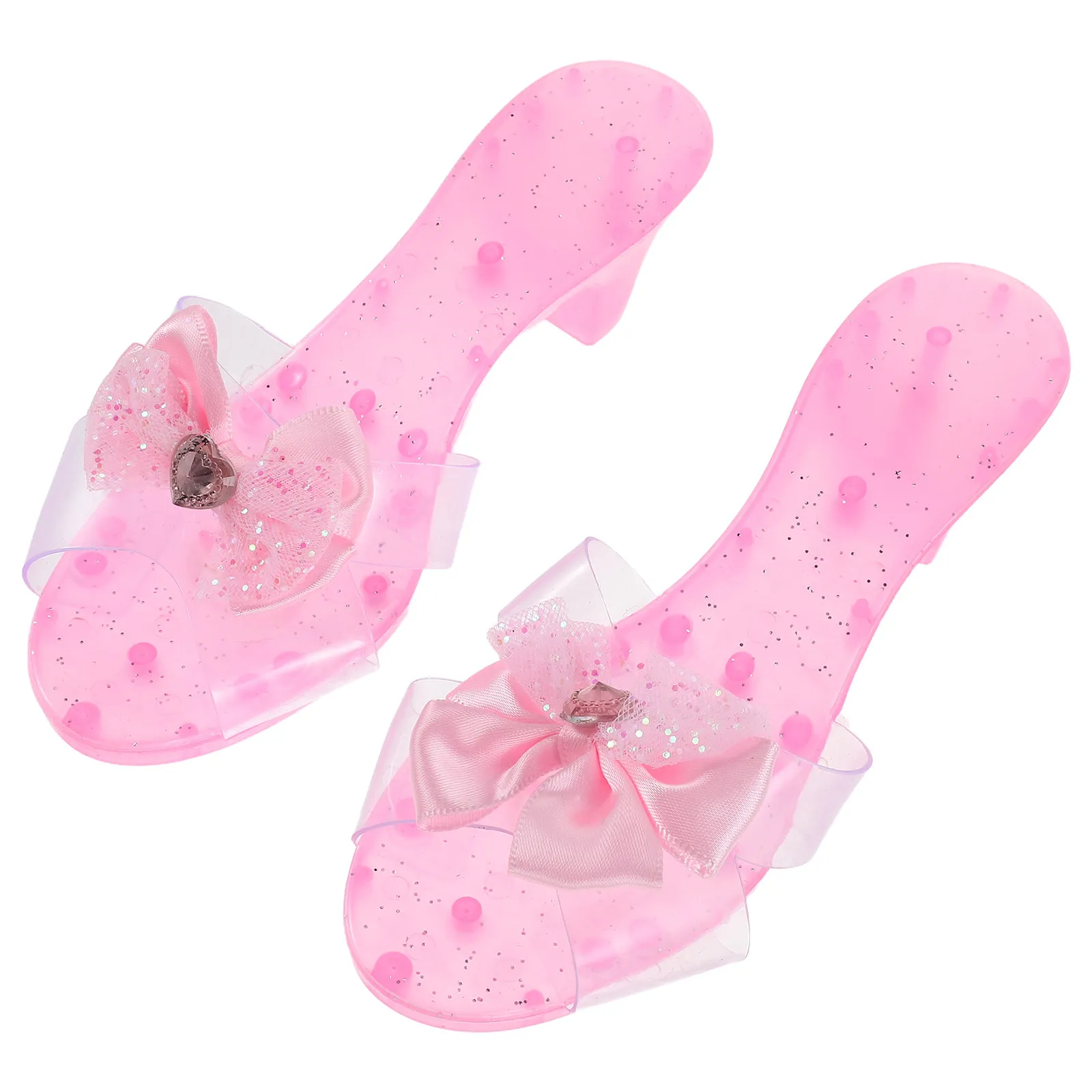 1Pair Transparent High Heels Plastic Dress Up Slippers for Party Props Table Decor Desktop Accessory Photography Prop