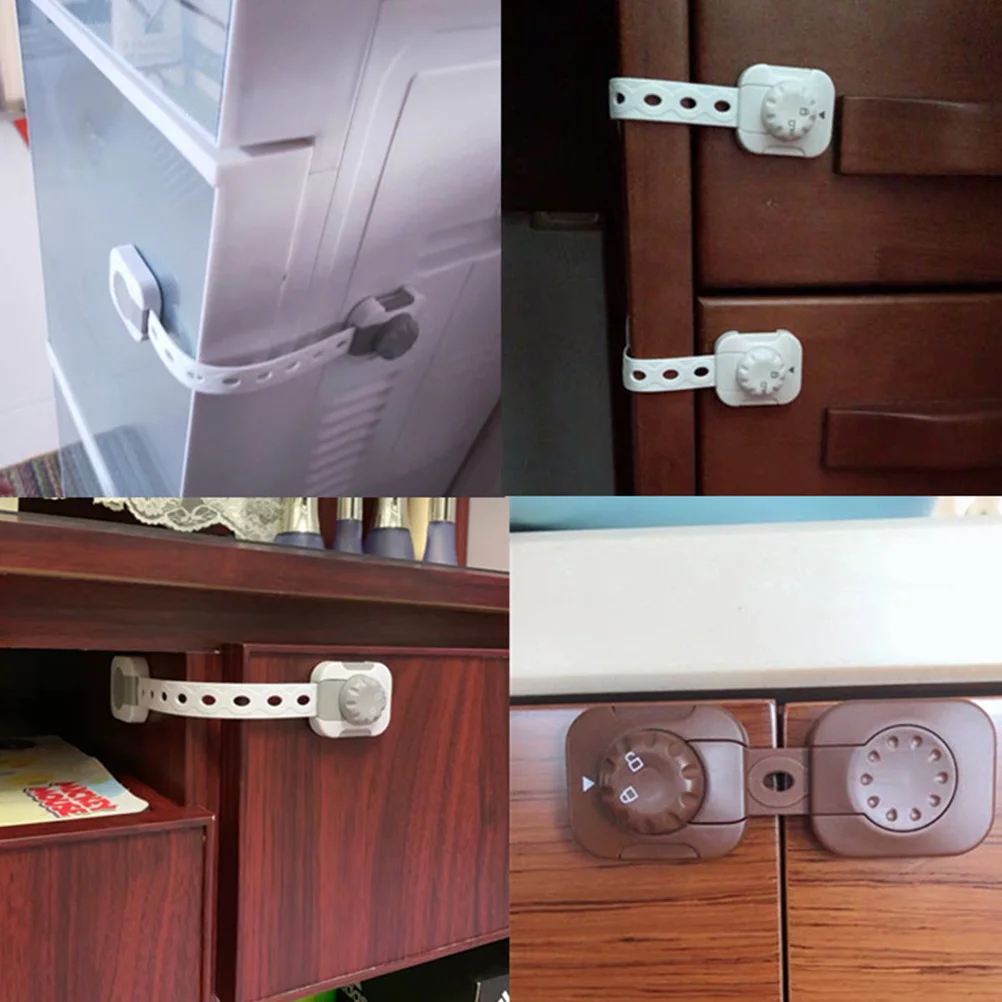 

6Pcs Adjustable Baby Safety Locks Childproof Belt Lock Self- Lock for Cabinets Cupboards Drawers Refrigerator