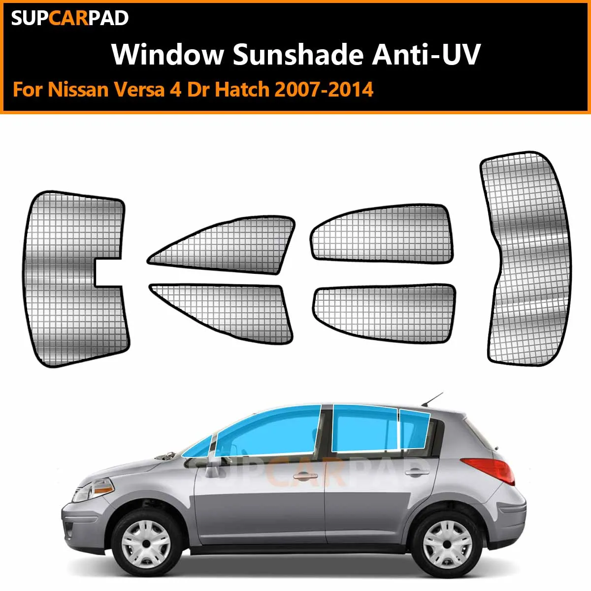 

For Nissan Versa 4 Dr Hatch 2007-2014 Custom Car Window Sunshade Anti-UV Car Sun Window Visors Sunshade Covers Accessories