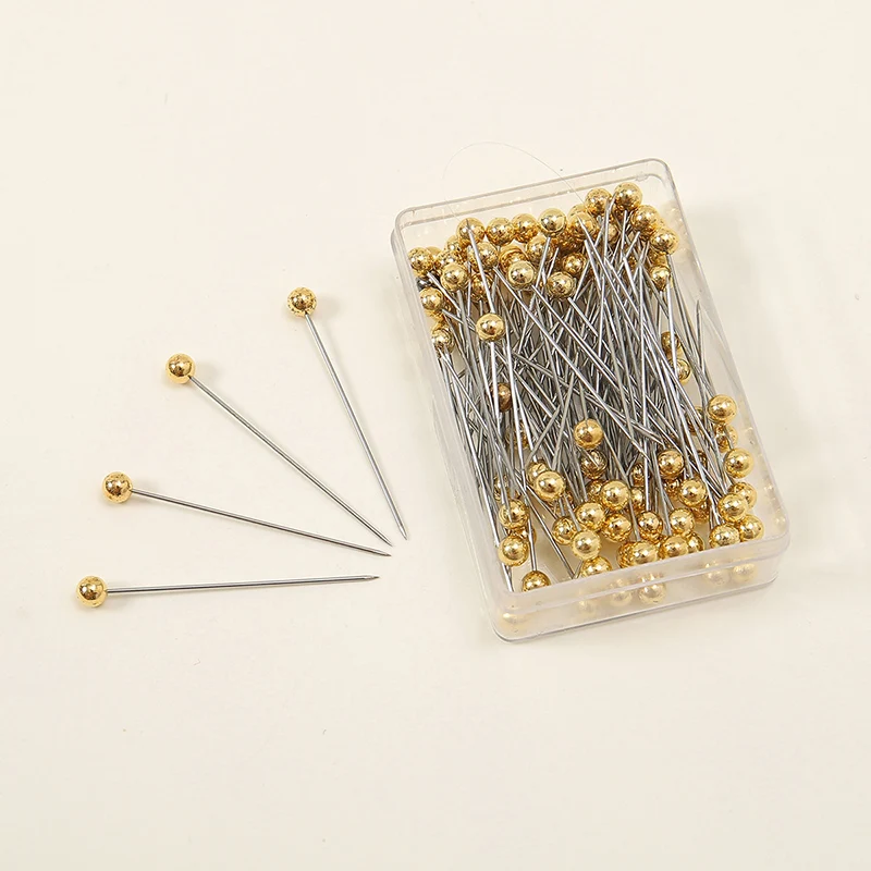 

Colored plastic round head box pearl needle DIY handmade fixed pearl tailoring clothing positioning big head needle wholesale