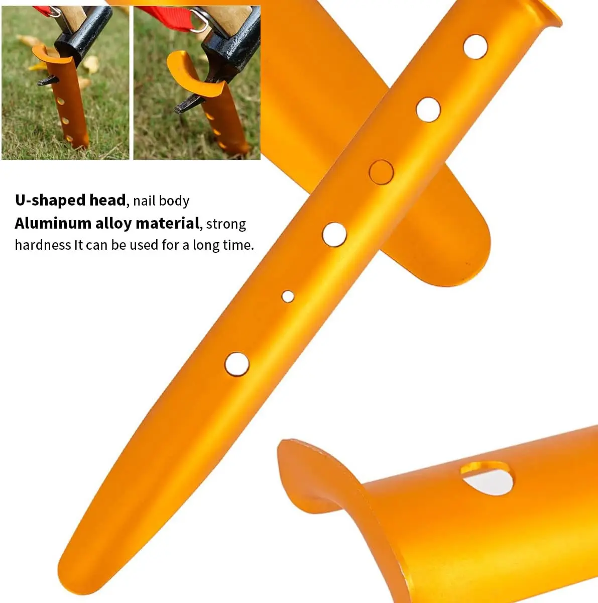 Imagem -04 - Estacas de Alumínio para Camping Ground Pegs Snow And Sand Tent Passeios de Barco e Mochila Abrigo para Piquenique 10 Pack