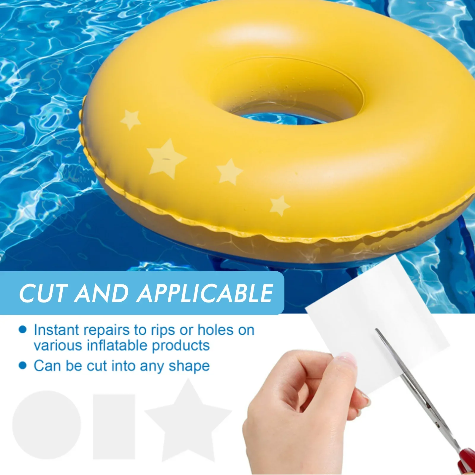 YEGBONG Swimming Pool Repair Kit Swimming Circle Air Cushion Tent Crack Leakage Waterproof Transparent Adhesive Repair Patch