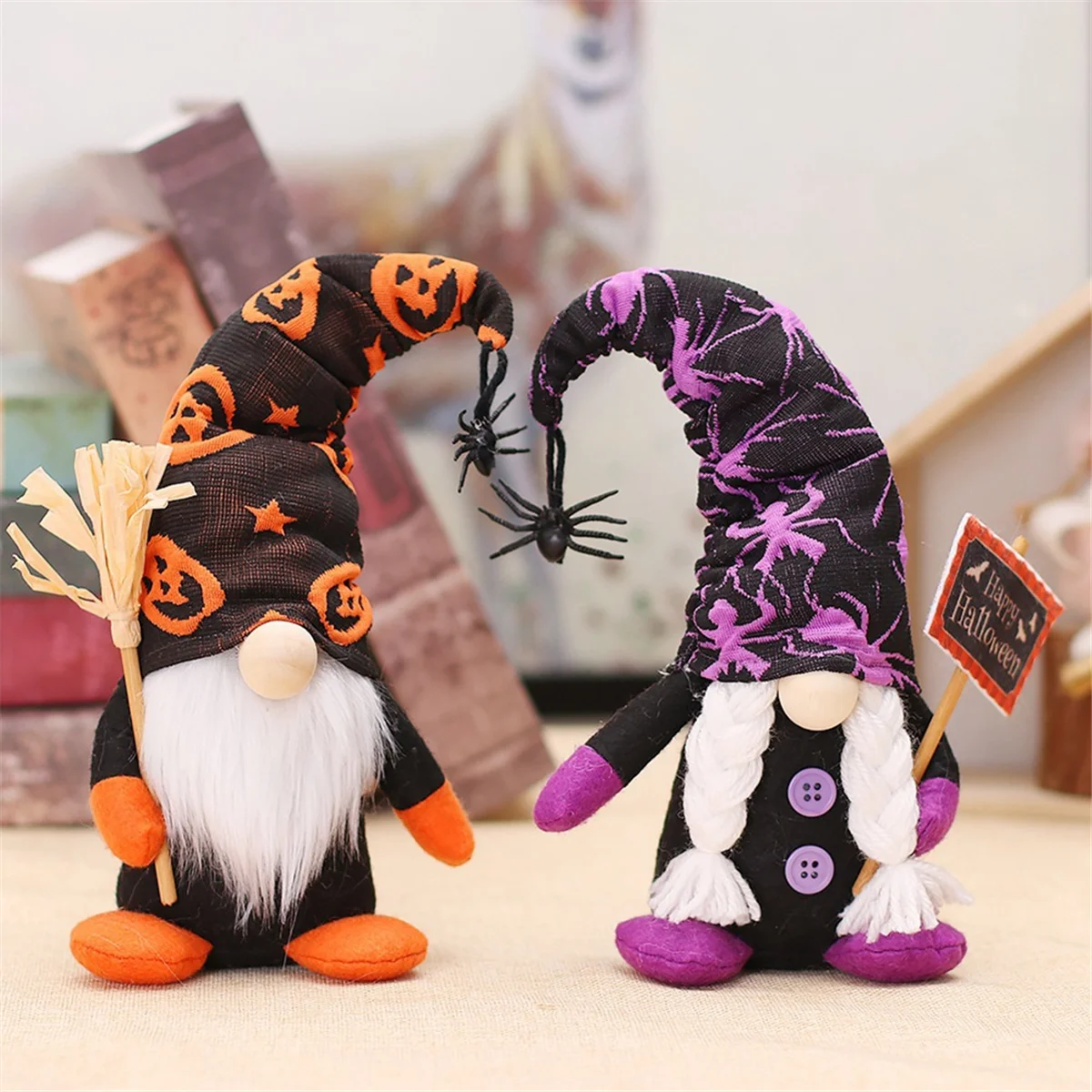 Boneka kurcaci Halloween, dekorasi Halloween menakutkan dalam ruangan