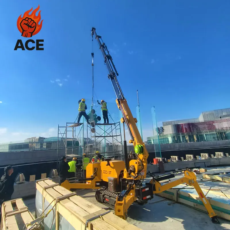 In stock 5 ton 8 ton 10 ton Telescopic Spider Crane 3 ton spider crane customized Remote Control Crawler Mini spider crane price