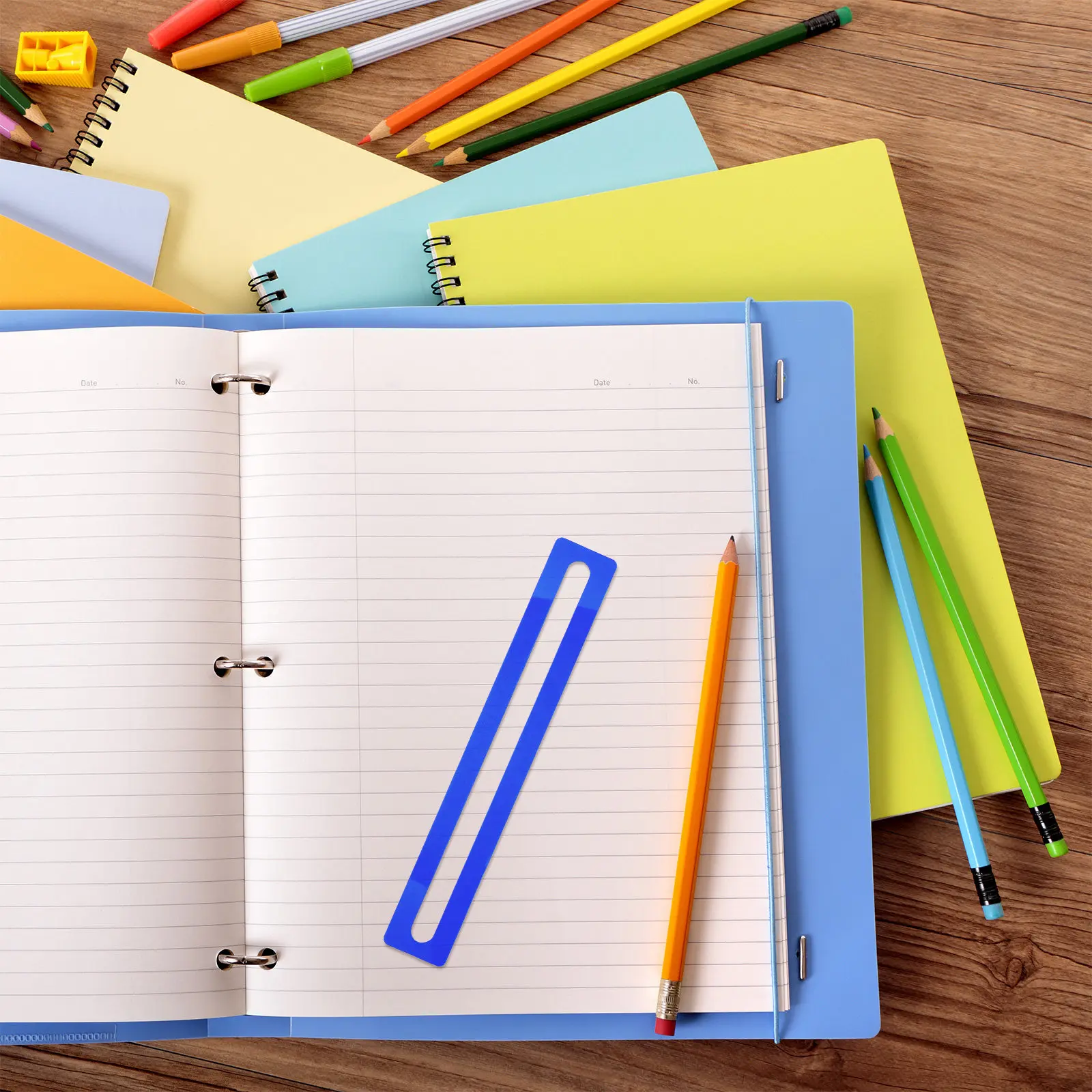 6Pcs Reading Line Tracker Dyslexia Overlay Guide Strips Kids Adults Reading Aid Bookmarks Classroom Study Tools