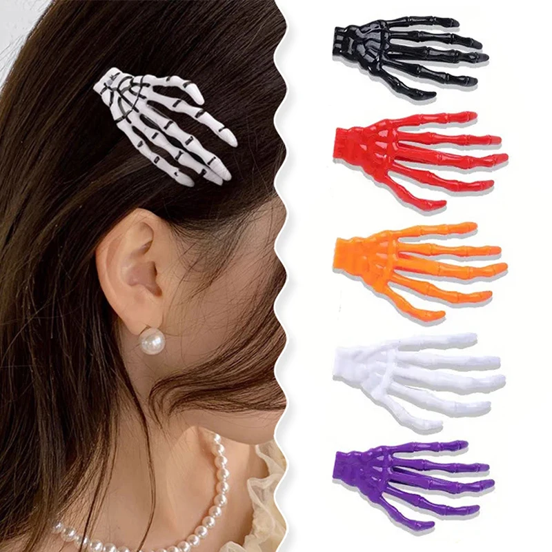 

Halloween Hot Sale Thriller Dress Up Hand Bone Ghost Claw Hair Clip Creative Festival Ball Funny Hair Accessories