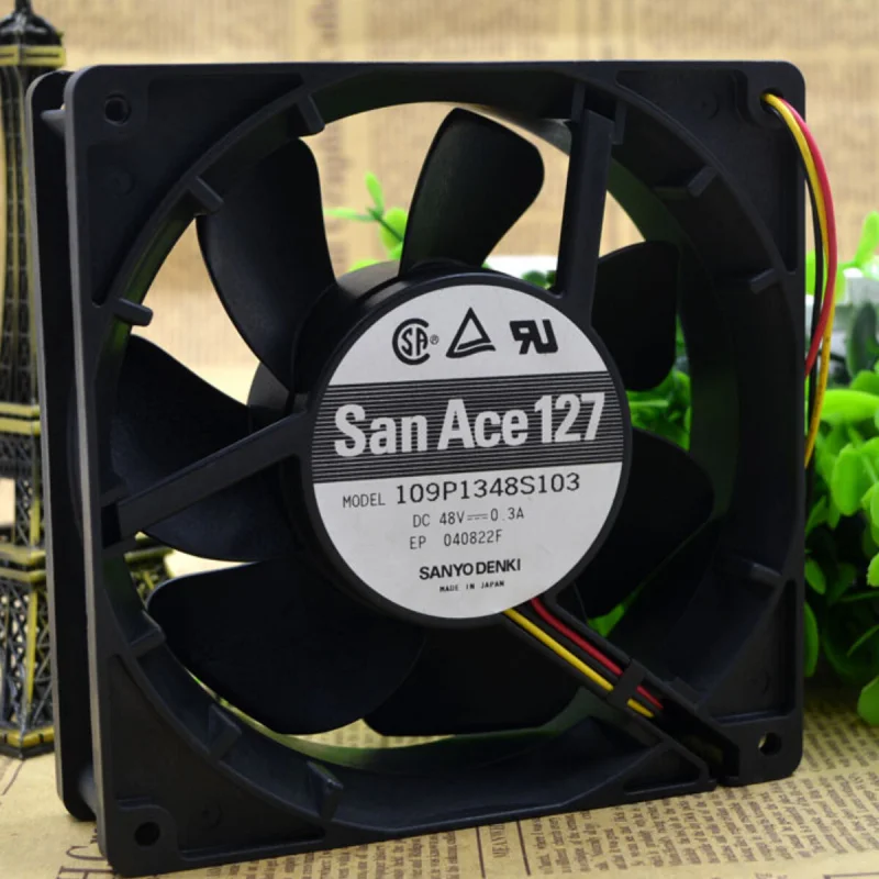 D 1PCS For SANYO 109P1348S103 | 48V 0.30A | 13CM | Industrial Chassis Cooling Fan