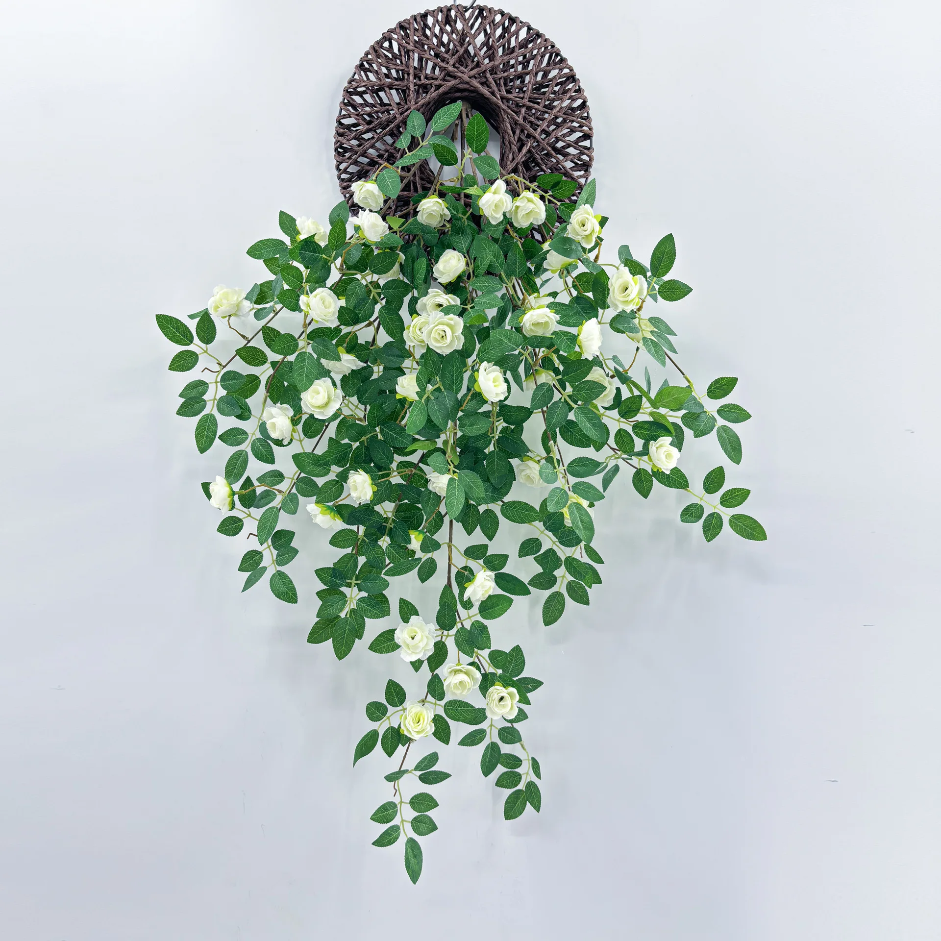 

Artificial rose vine hanging green plant plastic fake flower decoration wedding decoration hanging flower wall hanging plant