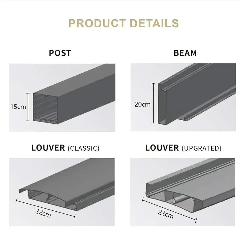 Hot Selling Modern Outdoor Aluminium Pergola with Waterproof and Durable Features Backyard Use