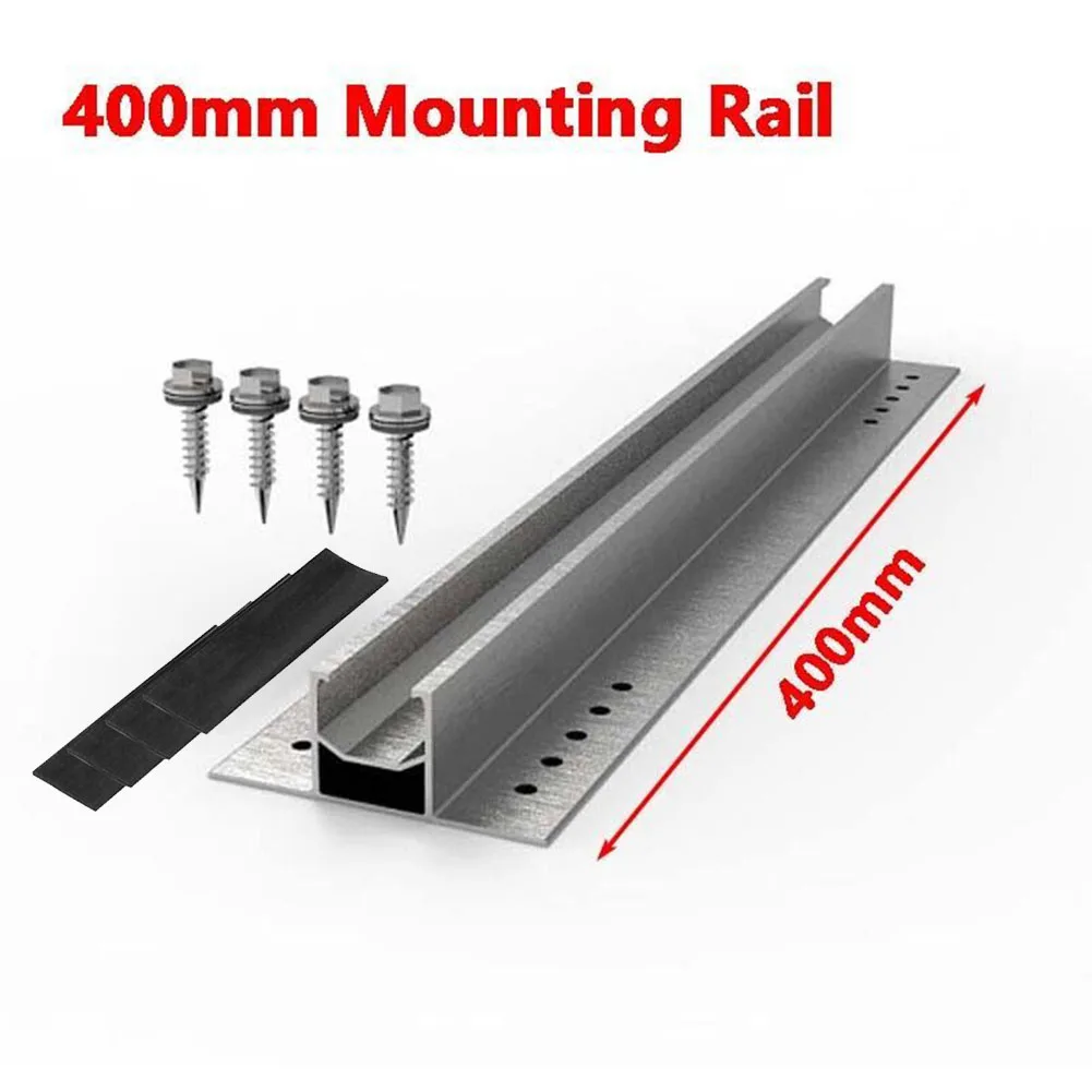 1Set Solar Mounting Rails Indoor/outdoor Electronics Irrigation for mini Rail Aluminum Alloy Silver Aluminum Brand New