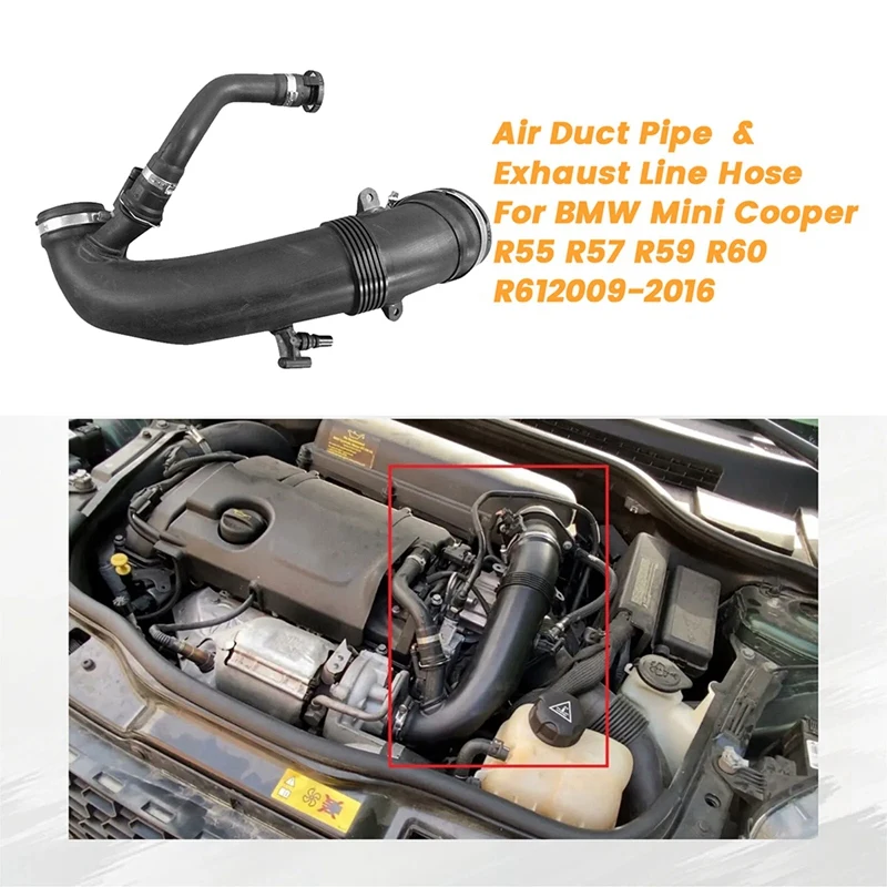 Car Turbo Air Duct Pipe Air Intake Hose & Exhaust Line For BMW Mini Cooper R55 R57 R59 R60 R61 13717607778 13717627501