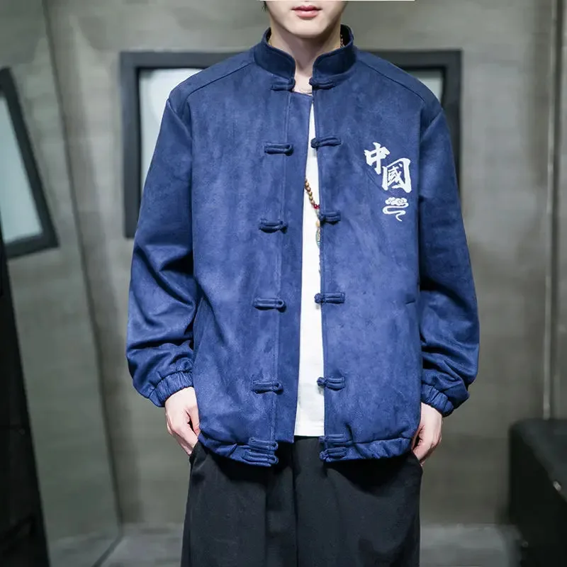 

DY20Spring And Autumn Men's Wear Chinese Style Youth Coat Button Tang Dynasty Retro Jacket Zhongshan Double Breasted Coat25