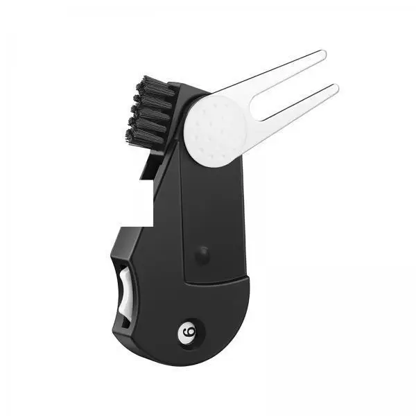 Golf Bag Clip Divot Tool with Ball Marker Counter Cleaning Brush Multi-function Practice Supply for Golf Course Repair