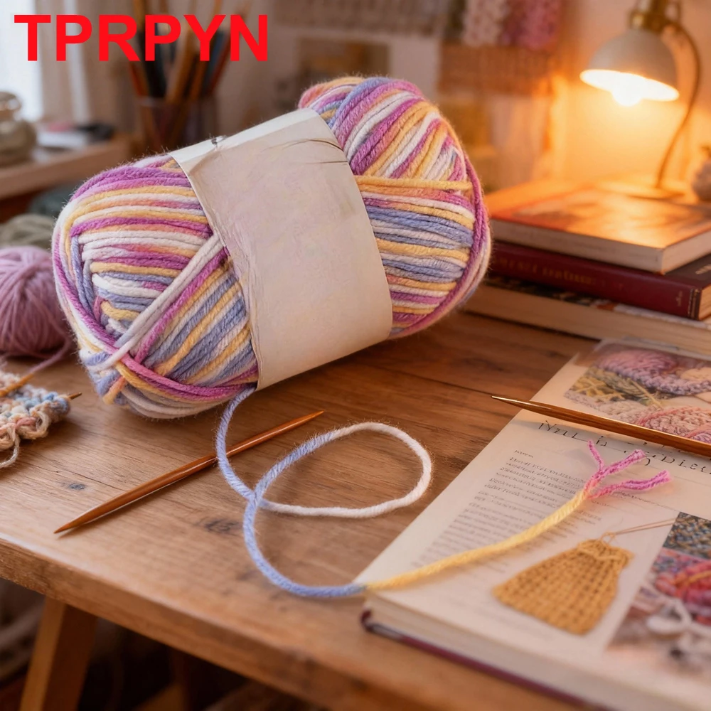 2Pcs total 100g Hand knitting Milk Cotton yarn section dyed Crochet Yarn Hook Shoes bag line Knit sweater blanket threads