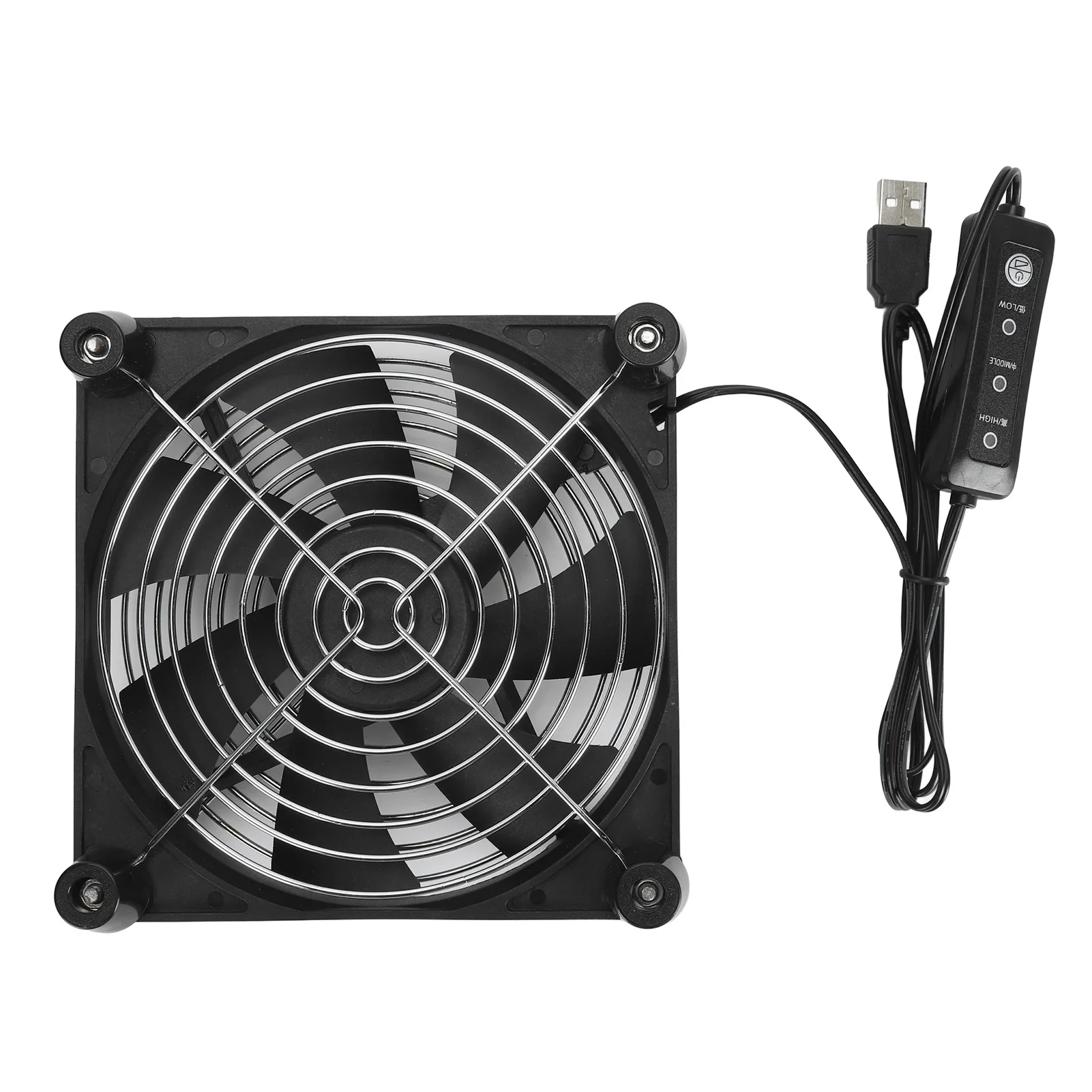 140mm Computer Fan 7 Blades Portable 3 Speed Adjustable Multifunction Computer Cooling Fan 5V USB Powered 2800RPM for Tablet
