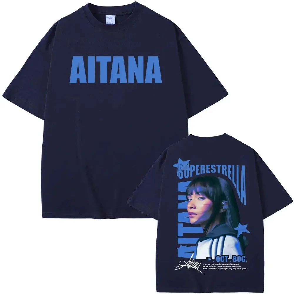 Singer Aitana Cuarto Azul 2026 World Tour T-Shirt, Unisex Fashion Aesthetic Tops High-Quality