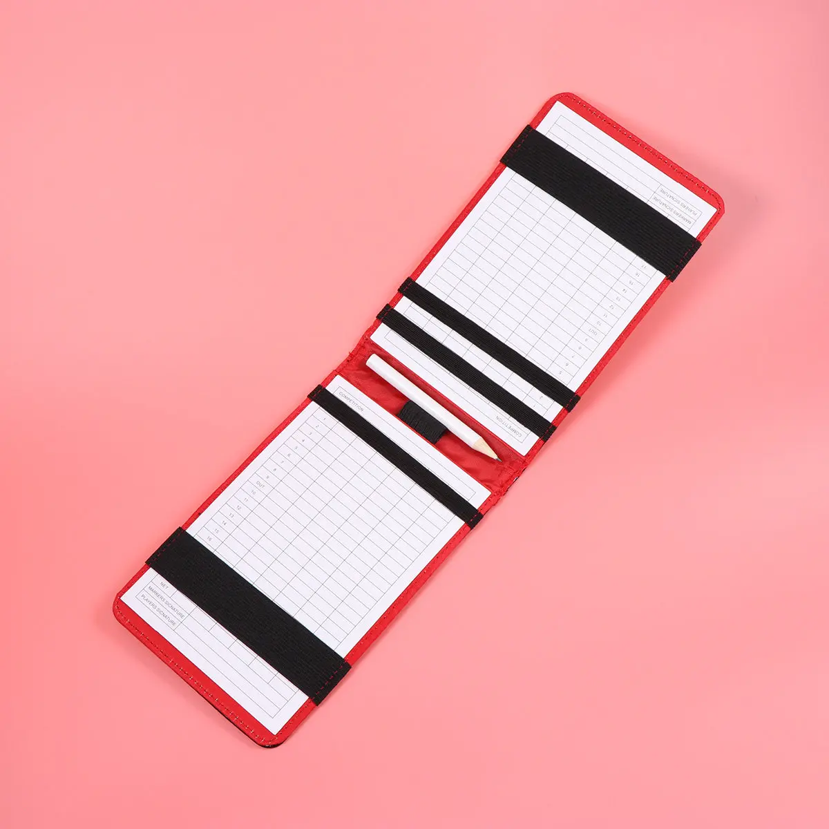 PU Golf Scorecard Holder with Snakeskin Texture Lightweight Portable Score Book for Golfers Score Tracking Notebook Gift